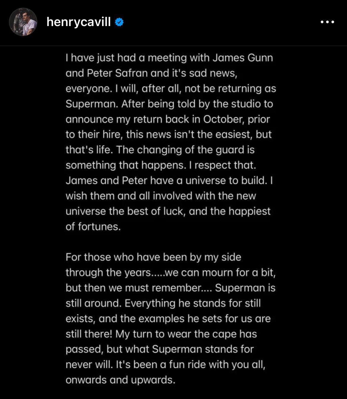 Cavill dice adiós a Superman 3